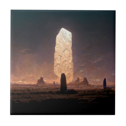 De monoliet 4 Fantasy Sci-Fi Tegeltje (Voorkant)