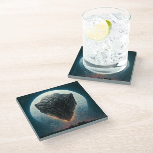 De monolith Fantasy Sci-Fi Art Glazen Onderzetter (Schuin)