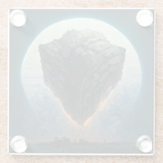 De monolith Fantasy Sci-Fi Art Glazen Onderzetter (Achterkant)