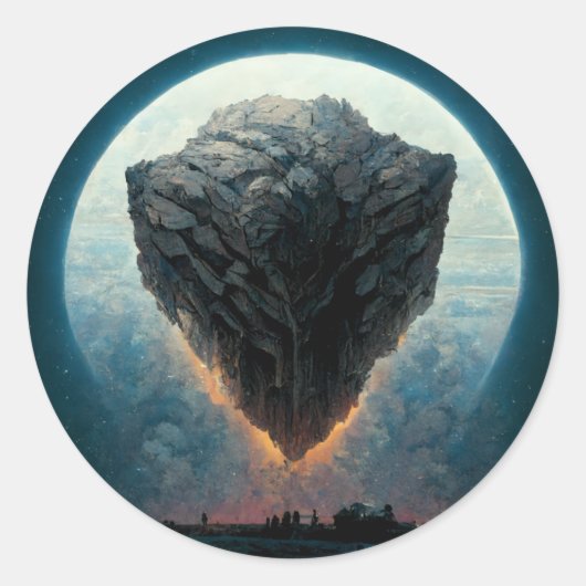 De monolith Fantasy Sci-Fi Art Ronde Sticker (Voorkant)