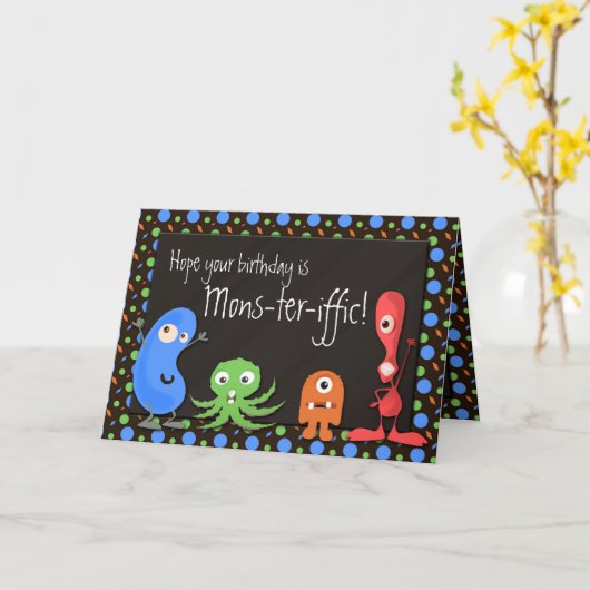 De mons-ter-Iffic Leuke Kaarten van de Verjaardag (Gele Bloem)