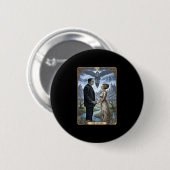 De monster frankenstein en bruid geliefden tarot ronde button 5,7 cm (Voorkant /achterkant)