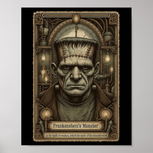 De Monster Frankenstein Halloween Tarot C Poster (Voorkant)