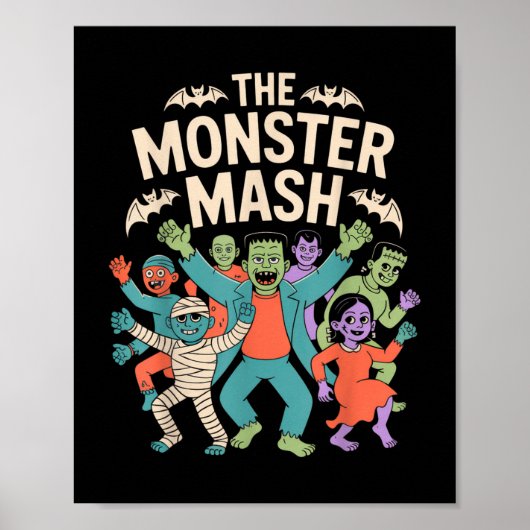 De Monster Mash Halloween Dance Party Schattigee R Poster (Voorkant)