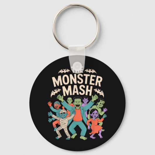 De Monster Mash Halloween Dance Party Schattigee R Sleutelhanger (Voorkant)