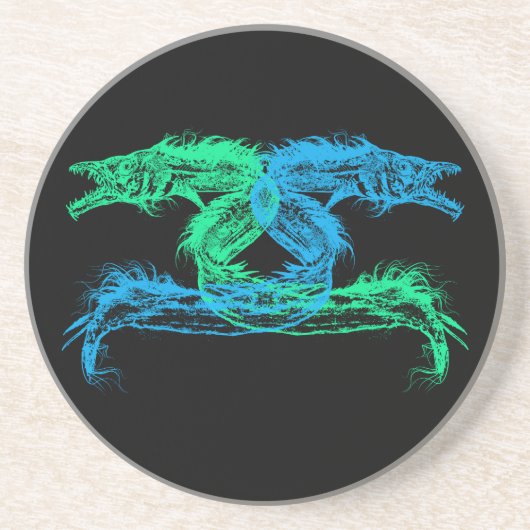 De Monsters van het zee kiezen Uw Achtergrondkleur Zandsteen Onderzetter (Voorkant)