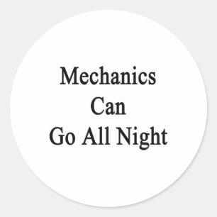 De monteurs kunnen de hele nacht gaan ronde sticker