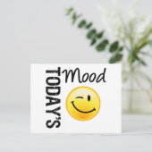 De Mood Emoticon Winking van vandaag Briefkaart (Staand voorkant)