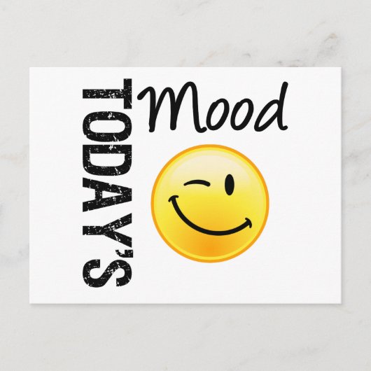 De Mood Emoticon Winking van vandaag Briefkaart (Voorkant)
