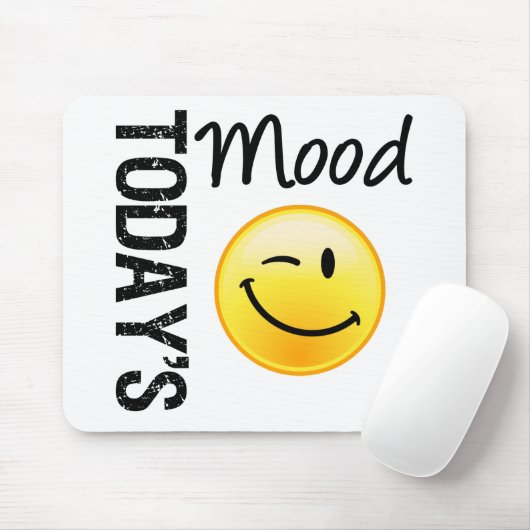 De Mood Emoticon Winking van vandaag Muismat (Met muis)