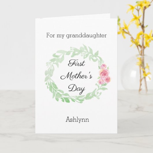 De mooie 1st Kleindochter van het Moederdag Kaart (Gele Bloem)