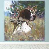 De mooie aanwijzer in het veld canvas afdruk (Insitu (Houten vloer))