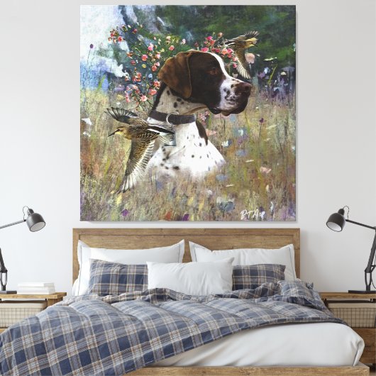 De mooie aanwijzer in het veld canvas afdruk (Insitu (Slaapkamer))