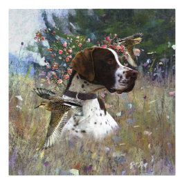 De mooie aanwijzer in het veld foto afdruk