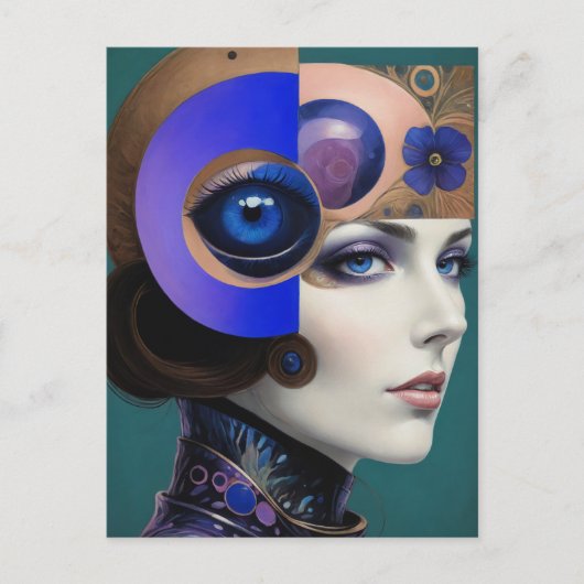 De mooie Abstracte vrouw Briefkaart (Voorkant)