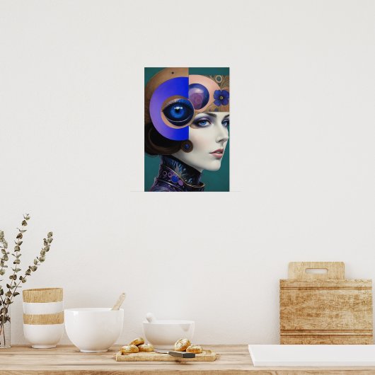 De mooie Abstracte vrouw Poster (Keuken)