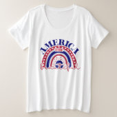 De mooie Amerikaanse regenboog Grote Maat T-shirt (Design voorkant)