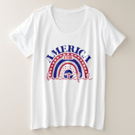 De mooie Amerikaanse regenboog Grote Maat T-shirt
