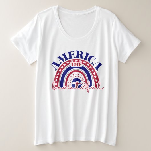 De mooie Amerikaanse regenboog Grote Maat T-shirt (Design voorkant)