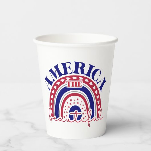 De mooie Amerikaanse regenboog Papieren Bekers (Achterkant)