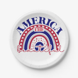 De mooie Amerikaanse regenboog Papieren Bordje