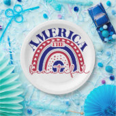 De mooie Amerikaanse regenboog Papieren Bordje (Feest)