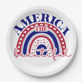 De mooie Amerikaanse regenboog Papieren Bordje