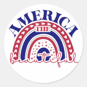 De mooie Amerikaanse regenboog Ronde Sticker