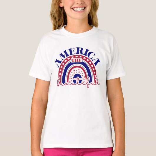 De mooie Amerikaanse regenboog T-shirt (Voorkant)