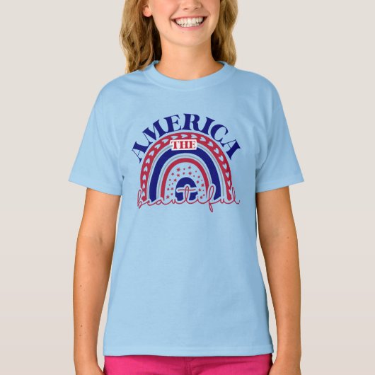 De mooie Amerikaanse regenboog T-shirt (Voorkant)