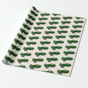 De mooie Bestuurder van de Kerstman Jaguar SS 90 Cadeaupapier
