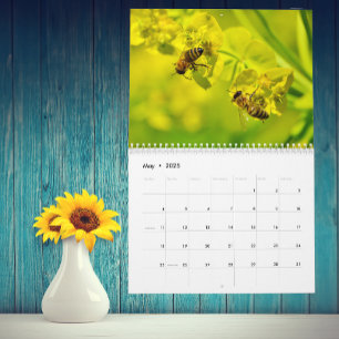 De mooie bijen- en bloemenkalender elk jaar kalender