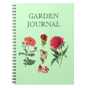 De mooie Bloemen van de Rozen van de Pioen van de Notitieboek