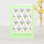 De mooie Bloemen Zweedse Verjaardag van de Groet Kaart (Gele Bloem)