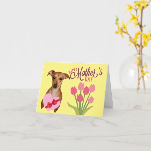 De mooie BloemenKaart van de Moederdag Chiweenie Kaart (Gele Bloem)