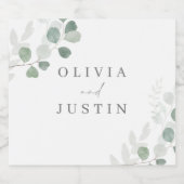 De mooie bruiloft: groen blad elegantie bruiloft likeurfles etiket (Enkel label)