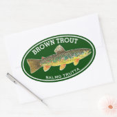 De Mooie Bruine Forel Ovale Sticker (Envelop)
