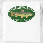 De Mooie Bruine Forel Ovale Sticker (Tas)