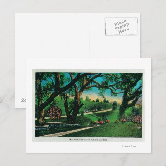 De mooie Busch Sunken GardensPasadena, CA Briefkaart (Voorkant / Achterkant)