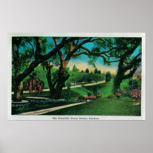 De mooie Busch Sunken GardensPasadena, CA Poster (Voorkant)