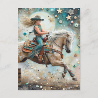 De mooie cowgirl briefkaart
