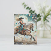 De mooie cowgirl briefkaart (Staand voorkant)