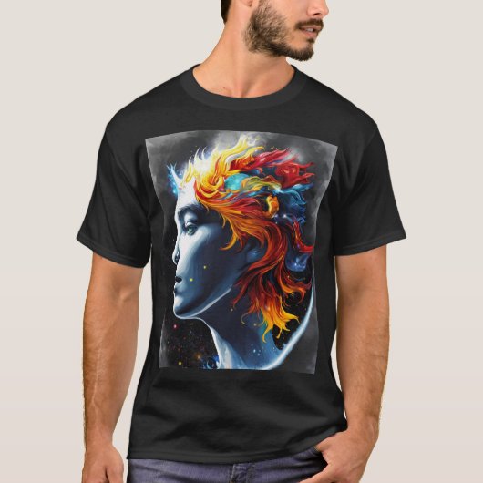 De mooie dame gezicht kunst T-shirt (Voorkant)