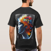 De mooie dame gezicht kunst T-shirt (Achterkant)