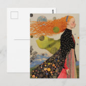 De mooie dame met rood haar collage briefkaart (Voorkant / Achterkant)