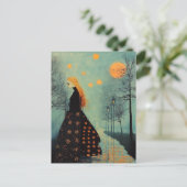 De mooie dame met rood haar heeft vele manen briefkaart (Staand voorkant)