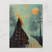 De mooie dame met rood haar heeft vele manen briefkaart (Voorkant)