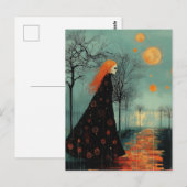 De mooie dame met rood haar heeft vele manen briefkaart (Voorkant / Achterkant)