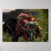 De mooie dame zonder genade door Frank Dicksee Poster (Voorkant)