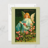 De mooie Duitse Vintage Engel van Pasen Feestdagenkaart (Voorkant / Achterkant)